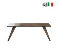 Produce Shop Mesa de comedor de madera 210 x 90 cm moderna cocina patas de hierro Anuk - Marrón