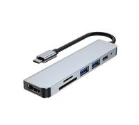 Product 6 in 1 USB Type C Hub -Compatible 4K USB 3.0 PD Fast Charge Hub to Ethernet Rj45 Lan
