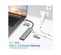 Product 6 in 1 USB Type C Hub -Compatible 4K USB 3.0 PD Fast Charge Hub to Ethernet Rj45 Lan