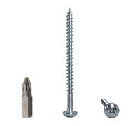 Product image Marcopol Paquete de 100 piezas DIN 7981 Tornillos para madera de acero galvanizado 5 x 70 mm, tornillos para madera de aglomerado con cabeza plana