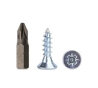 Product image Marcopol Paquete de 1000 tornillos de madera de acero chapado en zinc de 4 x 16 mm, tornillos de aglomerado, tornillo universal Pozi-Drive,