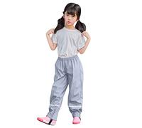 Producto categoría Girls Rain Wear Pantalones Impermeables Transpirables Calidez Doble for Niñas y Niños Ropa Lluvia Infantil Pantalones de Tela A de Agua (Grey, 4-5 Years) #25