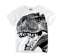 Producto clasificado para Boys Tops Conjunto de Camisetas de Dinosaurio de Cuello y Manga Corta para niños pequeños y bebés Prendas de Vestir para Juego y día a día (White, 6-7 Years) #88