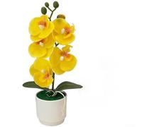 Producto de flores artificiales con estilo nórdico y tema de Phalaenopsis para uso residencial y comercial (amarillo)