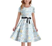 Producto Infantil Vestido cómodo para niñas con Estampado Floral Ideal para Ocasiones y día a día Estilo Primavera Verano Elegancia Que Nace de la Simplicidad