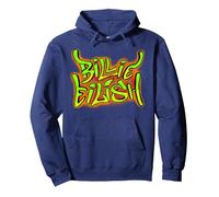 Producto Oficial de Billie Eilish para Fans Merch Music Sudadera con Capucha, Unisex para Adultos, Azul Marino, L