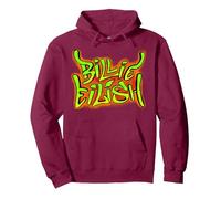 Producto Oficial de Billie Eilish para Fans Merch Music Sudadera con Capucha, Unisex para Adultos, Granate, XL
