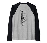 Producto oficial de John Coltrane Jazz Icon - Saxofón Camiseta Manga Raglan