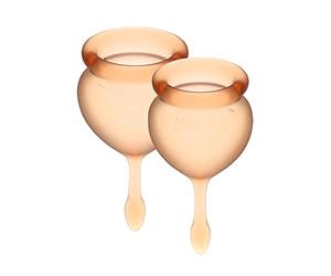 Producto sexual de la marca Satisfyer: copa menstrual, Feel Good copa menstrual Naranja