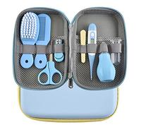 Productos de cuidado del bebé - 8 en 1 - Set de cuidado de la salud del bebé con cepillo, peine, tijeras, cortaúñas, etc. para el cuidado de los niños sanos y limpios (azul)