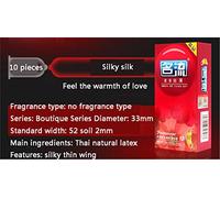Productos eróticos para adultos - condón de la celebridad del hilo de la partícula del condón,silkythin10pieces