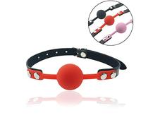 Productos para adultos negro rojo polvo silicona sólido boca bola boca pareja pareja coqueteando juguetes