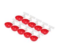 Productos para Avicultura, Juego de 10 Vasos para Beber Pollo, Bebedero de Agua Automático, Tazón Grande de Plástico Rojo para Pato, Pájaro, Gallina, G1/2 (Tbest4v7gkn16bu-12)
