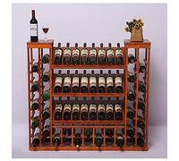 Productos para el hogar Estante para botellas de vino Soporte para copas de vino de madera 78 botellas Estante de botellas 120 x 30 x 108 cm (color: naranja)