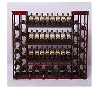 Productos para el hogar Estante para botellas de vino Soporte para copas de vino de madera 78 botellas Estante de botellas 120 x 30 x 108 cm (color: naranja)