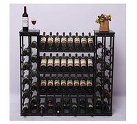 Productos para el hogar Estante para botellas de vino Soporte para copas de vino de madera 78 botellas Estante de botellas 120 x 30 x 108 cm (color: naranja)
