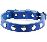 Productos para Mascotas Collar de Cuero para Perros pequeños Correa Suave para el Cuello Accesorios para Perros, Azul, S-Azul-M