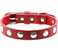 Productos para Mascotas Collar de Cuero para Perros pequeños Correa Suave para el Cuello Accesorios para Perros, Azul, S-Rojo-M