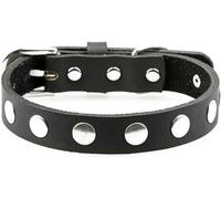 Productos para Mascotas Collar de Cuero para Perros pequeños Correa Suave para el Cuello Accesorios para Perros, Azul, S-Negro-L