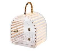 Productos para Mascotas Jaulas Transparentes para Pájaros, Jaula De Transporte para con Visión Clara, Portátil Viaje Mano Percha para Pequeños Jaulas para Pájaros