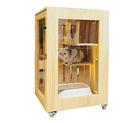 Productos para Mascotas Villa de Lujo con Gatos y Animales Casita de Madera Maciza para Gatos Jaula para la cría de Gatos Cama para Gatos Vitrina para Gatos Gabinete para Mascotas para Gatos