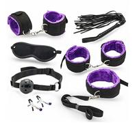 Productos Sexuales Sm Para Adultos,Juguetes Sexuales Para Mujeres,Kits Bdsm,Artículos De Bondage,Cuerda,Látigo,Juegos Eróticos,Esposas,Juguetes Para Adultos,Collar,Mordaza,Negro,Morado,Talla Únic