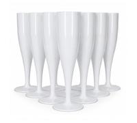 ProductPro 20 flautas de plástico blanco Prosecco, biodegradables, 175 ml de capacidad