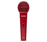 PROEL Eikon DM800RD - Micrófono dinámico para voz, canto y karaoke, rojo + cable Cannon XLR 3P macho a Cannon XLR 3F hembra de 4,5 m (EIKON DM800RD)