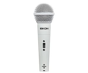 PROEL Eikon DM800WH - Micrófono dinámico para voz, canto y karaoke, color blanco + cable Cannon XLR 3P macho a Cannon XLR 3F hembra de 4,5 m, negro (Eikon DM800WH)