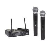 PROEL EIKON WM300DM - Radiomicrófono inalámbrico doble UHF profesional con 1 receptor y 2 transmisores, color negro