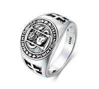 PROESS Anillo Memento Mori Plata de Ley 925 Anillo de Calavera Joyería Memento Mori Regalos para Mujeres y Hombres, 8, Plata de ley, Sin piedras preciosas