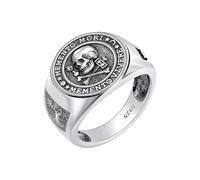 PROESS Memento Mori Anillos de plata de ley 925, diseño de calavera gótica, anillos de sello del árbol de la vida, joyas Memento Vivere, regalos, talla 8