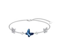 PROESS Memento Mori - Pulsera de plata de ley 925 para mujer, diseño de margaritas y mariposas, regalo para hombre y mujer, 7+2in, Plata de ley, No es una piedra preciosa