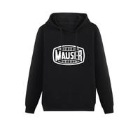 Prof·Slow Mauser Old Logo Hoody Unisex Ptinted Hoodies Long Sleeve Men's Hooded with Pocket Black L