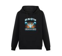 Prof·Slow Sun Gym I Believe In Fitness Pain & Gain Lots of Cols Hoody Unisex Long Sleeve Hooded with Pocket Black XXXL