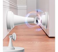 Profasion Topes magnéticos para puerta, acero inoxidable y goma, para montaje en pared y suelo, tope de puerta sin taladrar con cintas adhesivas, color blanco, paquete de 2