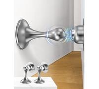 Profasion Topes magnéticos para puerta, paquete de 2 topes de puerta de acero inoxidable para montaje en pared y suelo, soporte de puerta para mantener la puerta abierta, tope de puerta sin taladrar