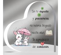 Profe Placas de Acrílico Regalos Maestros de Estudiantes Maestras Cumpleaños Amiga Apreciar Navidad Corazón Mujeres Hombres Decoración del Hogar Profesora Gracias Tutora Mestre Recuerdos (Agradezco)