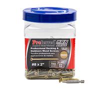 Proferred Professional - Tornillos para madera para terrazas y exteriores, 6 lóbulos de bronce SKT® - 1500 horas de sal en spray, #8 X 2", 1