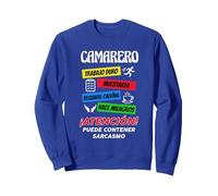 Profesion Divertida Camarero Sudadera, Unisex para Adultos, Azul Real, XL