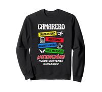 Profesion Divertida Camarero Sudadera, Unisex para Adultos, Negro, L