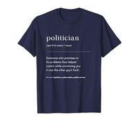 Profesión Político Trabajo Camiseta, Hombre, Azul Marino, S