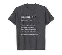 Profesión Político Trabajo Camiseta, Hombre, Jaspeado Oscuro, 3XL