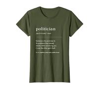 Profesión Político Trabajo Camiseta, Mujer, Verde Oliva, XL