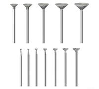 Profesional 12PC Diamond Burr Set para Herramientas Rotativas Uso Pulido Accesorios