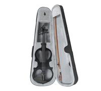 Profesional 4/4 Violín Electrico Silencioso Tamaño Completo Electric Violin Set para Principiantes, Violín Eléctrico Metálico de Madera Maciza, Negro (Black)