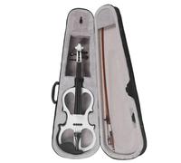 Profesional 4/4 Violín Electrico Silencioso Tamaño Completo Electric Violin Set para Principiantes, Violín Eléctrico Metálico de Madera Maciza, Negro (White)