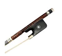 profesional Arco violín Estilo alemán Snakewood 3/4 arco de bajo vertical montado en cobre cola de caballo de crin blanca/negra (Color : 03)
