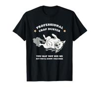 Profesional Crop Duster Perro Divertido Pedo Humor Camiseta
