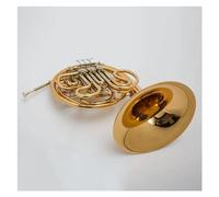 Profesional Cuerno Francés Cuerpo Lacado En Oro Y Latón Estándar, 4 Teclas, F/Bb, Tono Dividido, Trompa Doble Con Accesorios